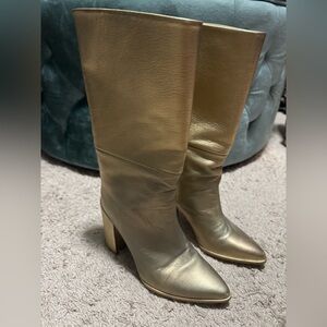 Stuart Weitzman Gold Heeled leather Boots size 36